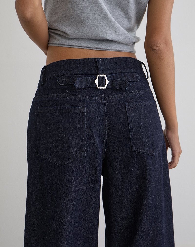 Immagine dei pantaloni a palloncino Banaran in chambray indaco