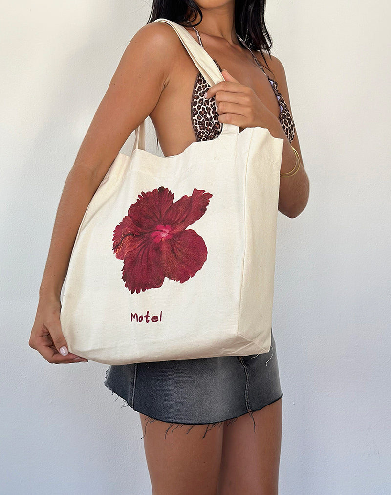 Immagine di Barbara Tote Bag in Hibiscus Avorio