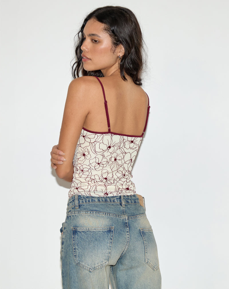 Immagine di Barlyn Cami Top in Line Flower Cream