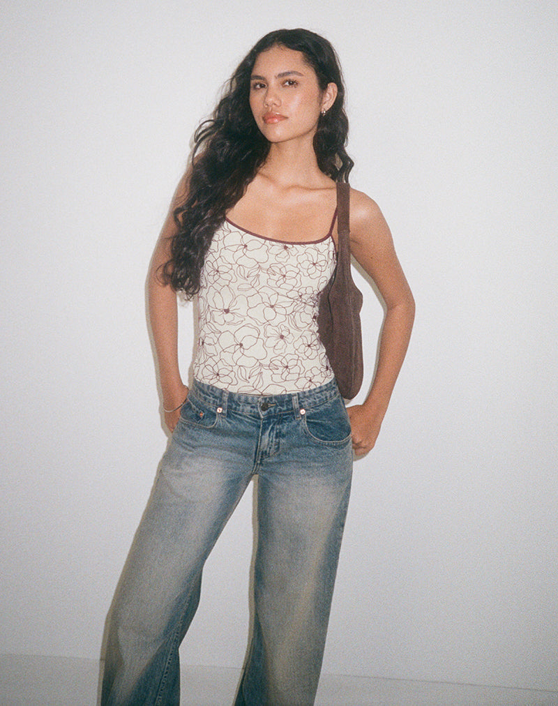 Immagine di Barlyn Cami Top in Line Flower Cream