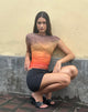 immagine di Top Bastille in maglia stampata arancione Sunset