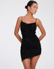 IMMAGINE DI Batia Bodycon Dress in Zebra Flock Nero