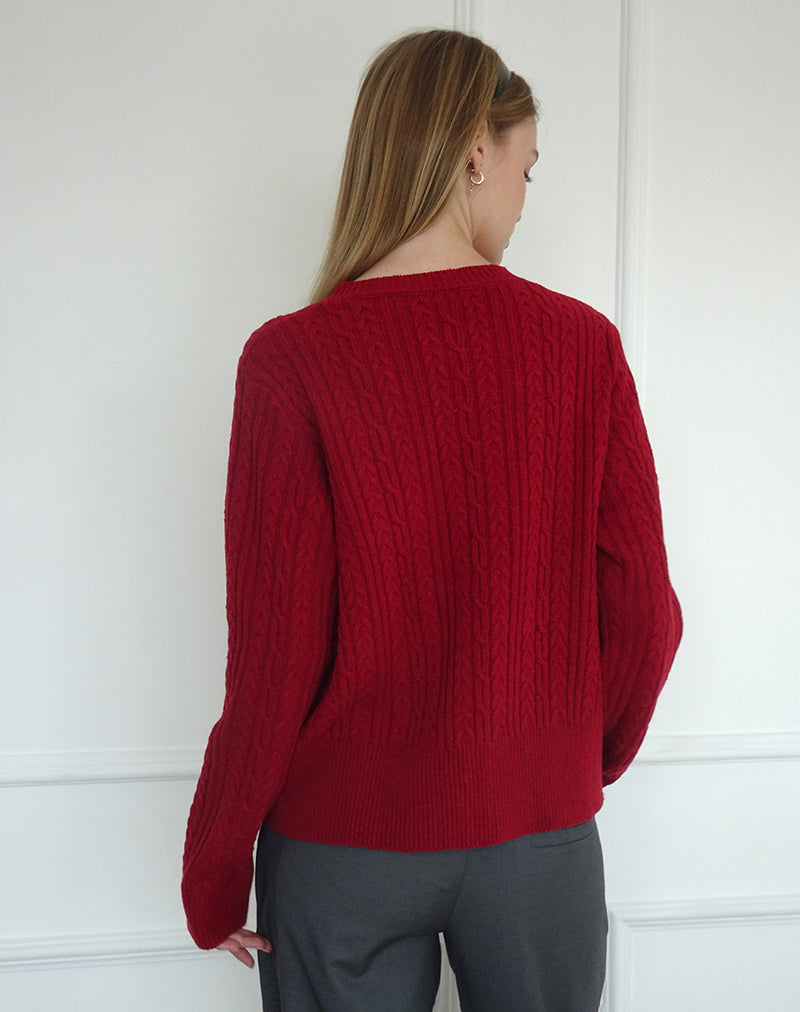 Immagine del cardigan Bavana in rosso intenso