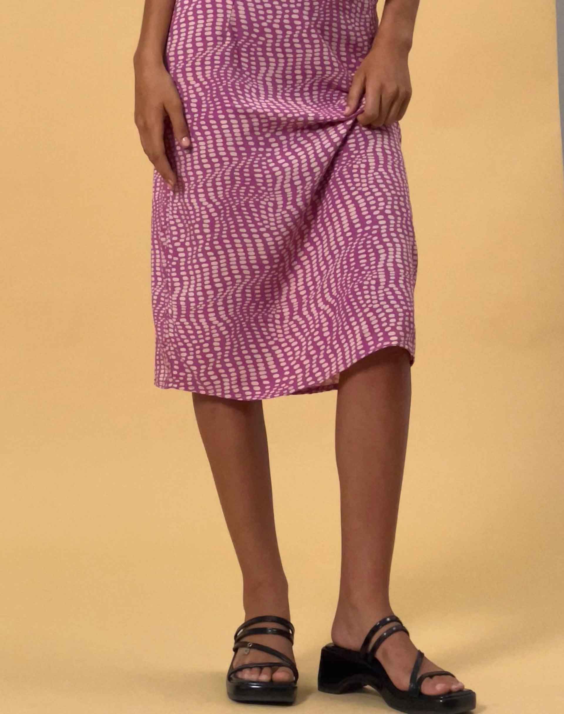 immagine di Harriet Midi Skirt in Wavy Polka Viola