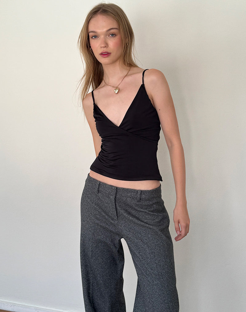 Bea - Top incrociato nero
