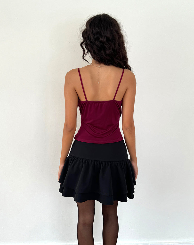 Immagine di Bea Cross Front Top in Borgogna