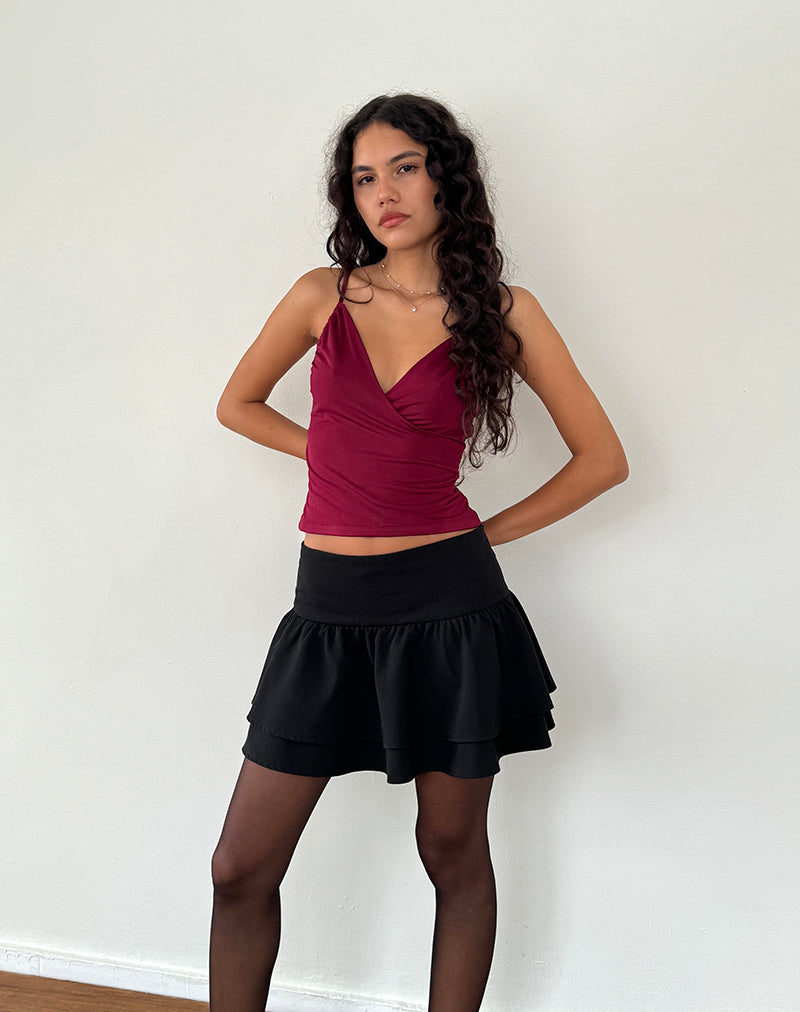 Immagine di Bea Cross Front Top in Borgogna