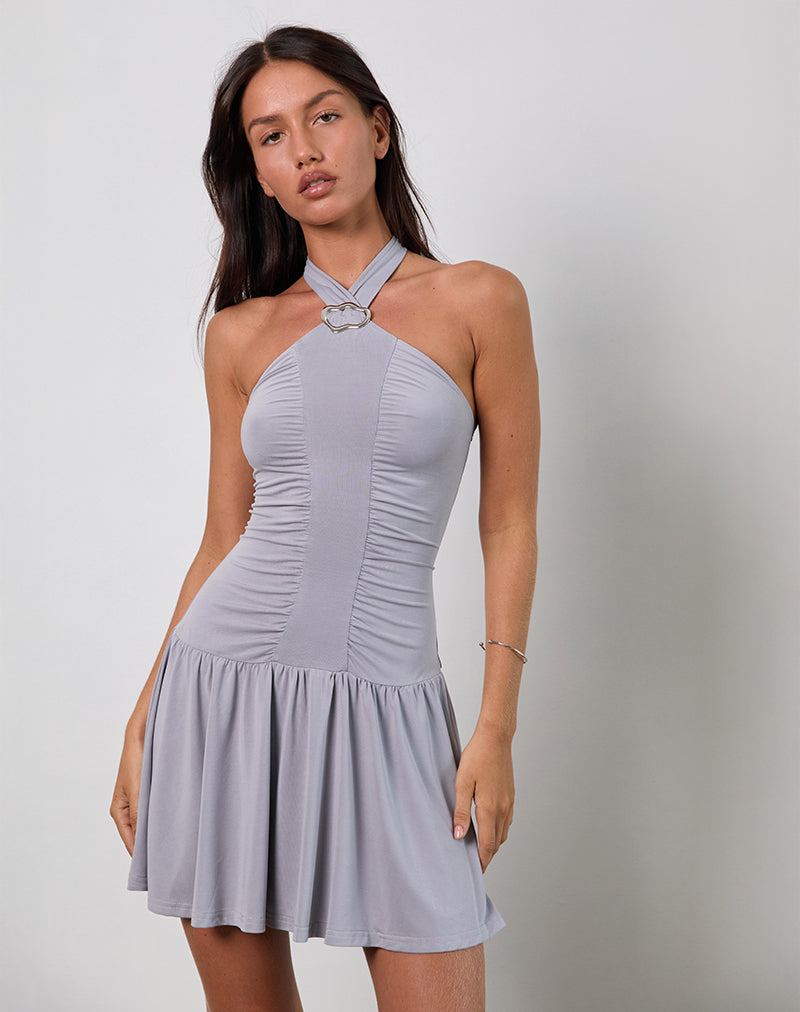 Mini abito Belasar in Cupro Lilla Grigio