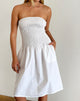 image of Belesi Bandeau Midi Dress in Popeline White