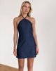 immagine di Belinda Mini Dress Halterneck in Denim Chambray Indigo