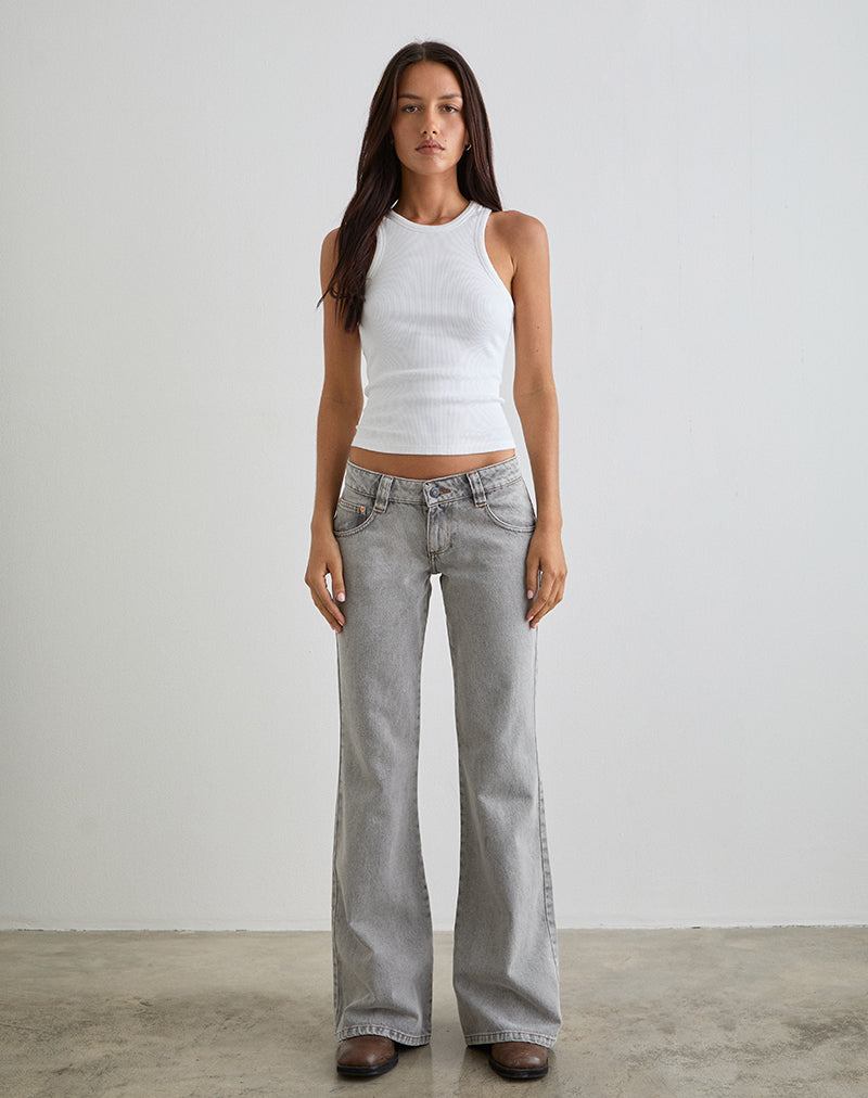 Immagine dei jeans Bell Bottom Low Rise Flare in grigio sbiancato