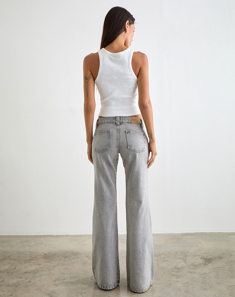 Immagine dei jeans Bell Bottom Low Rise Flare in grigio sbiancato