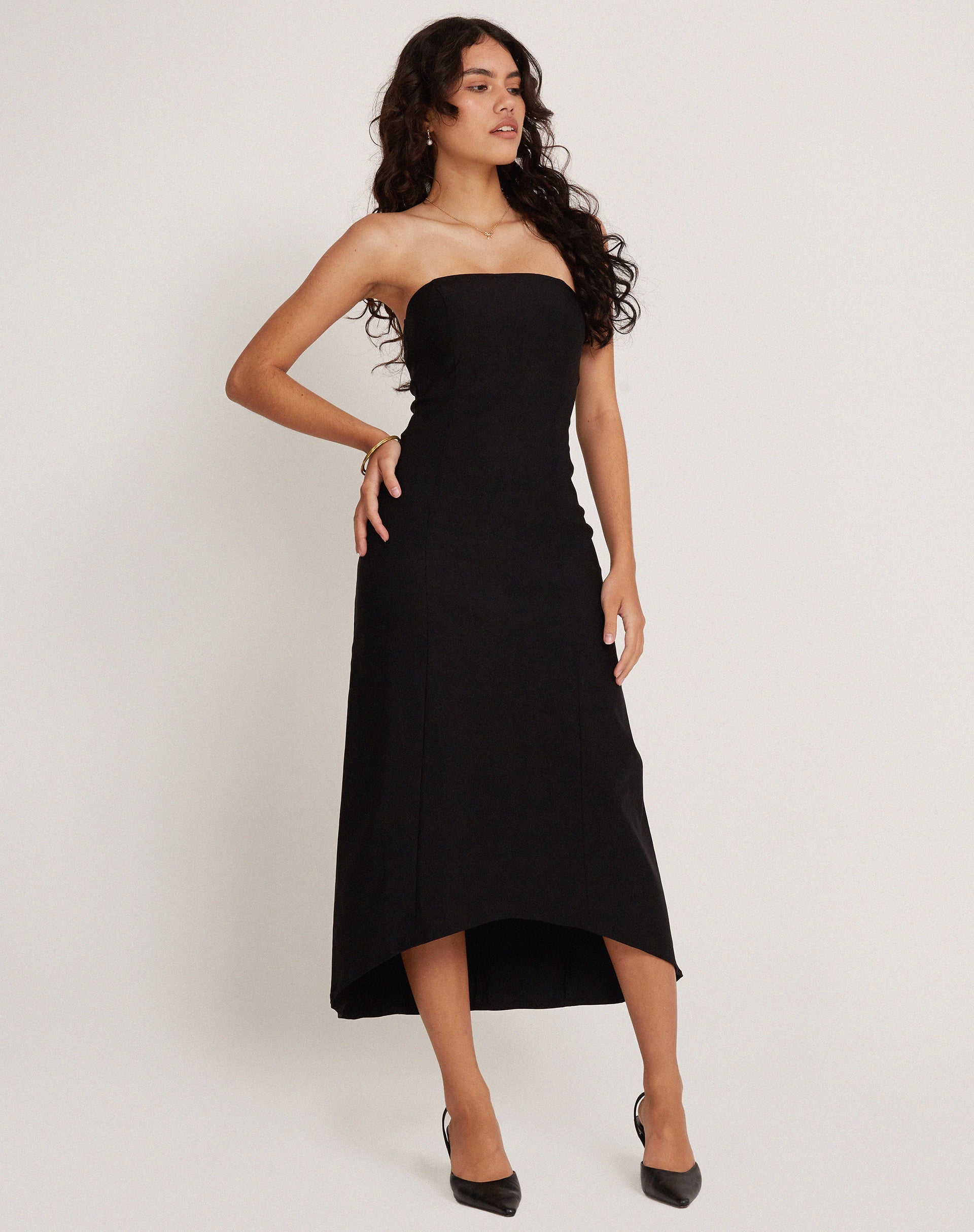 immagine di Bellini Bandeau Midi Dress in nero