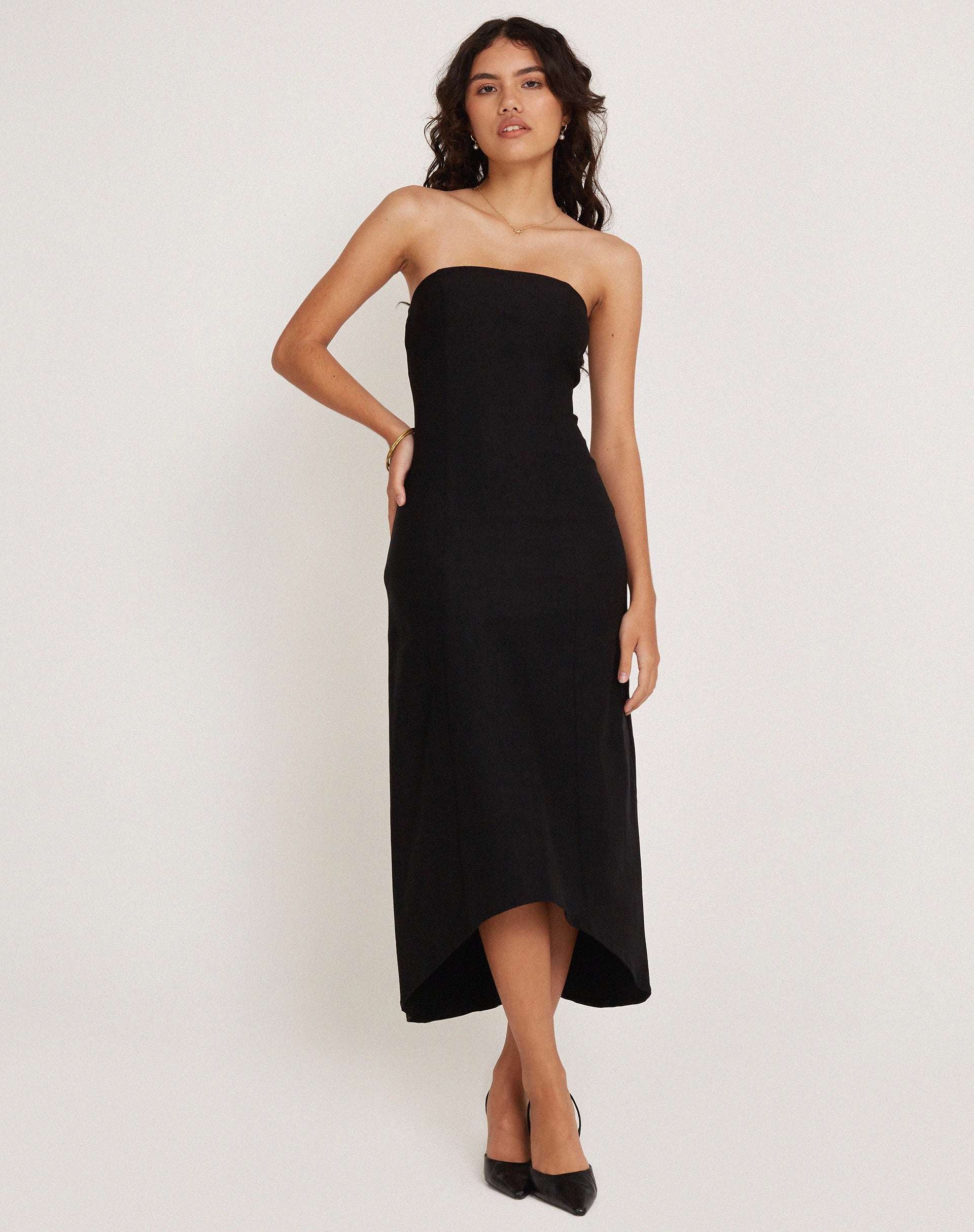 immagine di Bellini Bandeau Midi Dress in nero