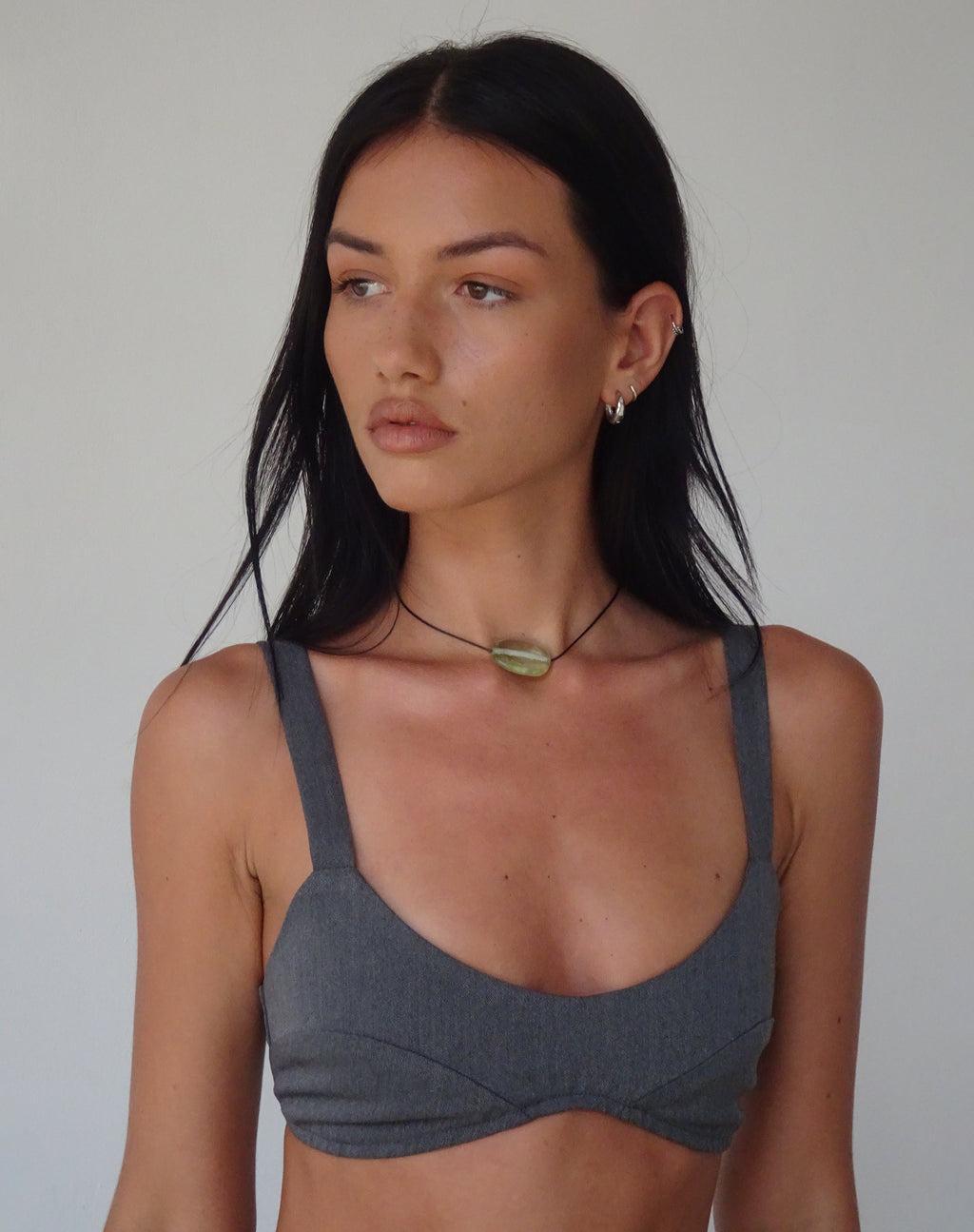 Belva Bralette in Charcoal sartoriale