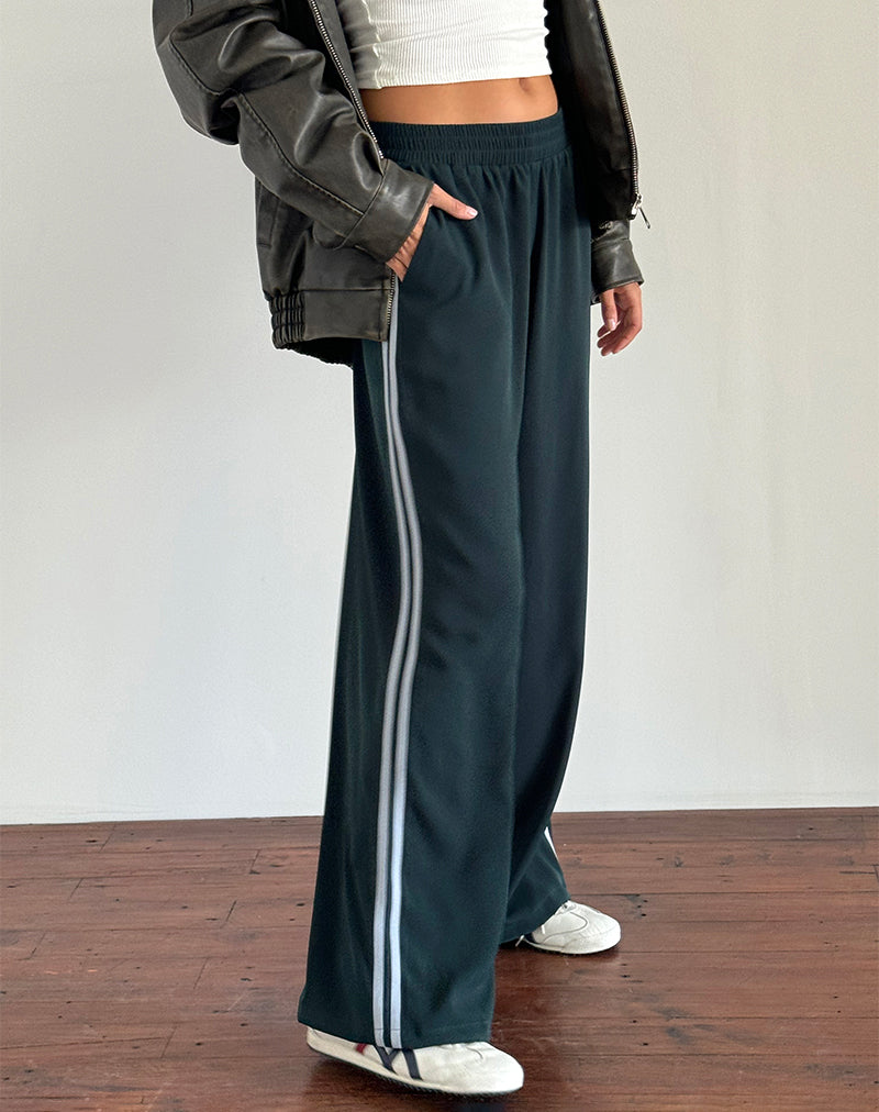 Pantalone Bennett in foresta con riga blu