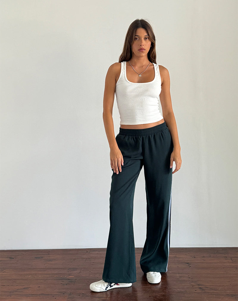 Pantalone Bennett in foresta con riga blu