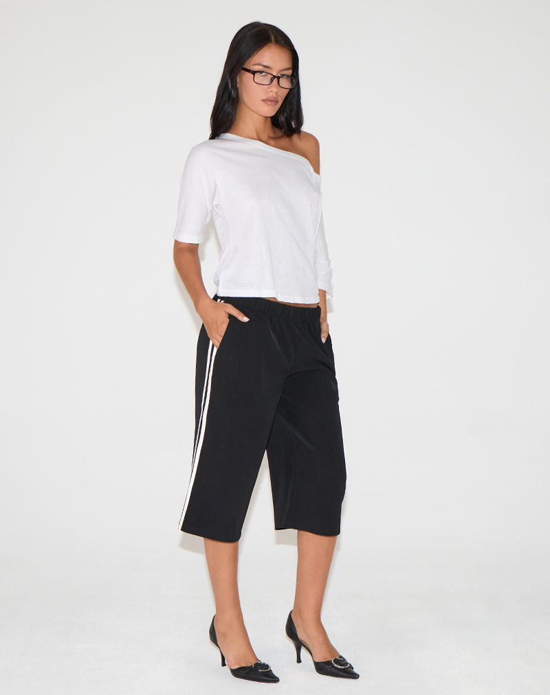 Pantaloncini Benno neri con riga laterale bianca