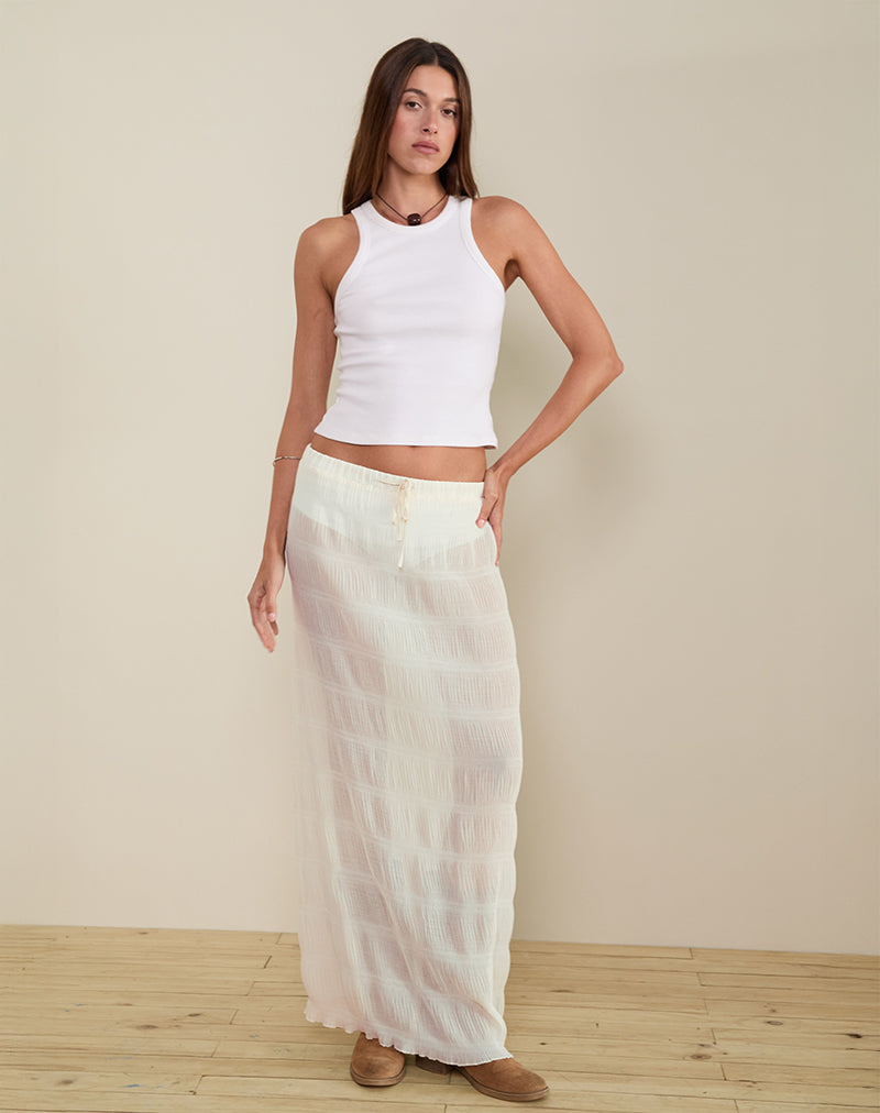 Immagine di Bente Maxi gonna sfoderata in chiffon Plisse Avorio
