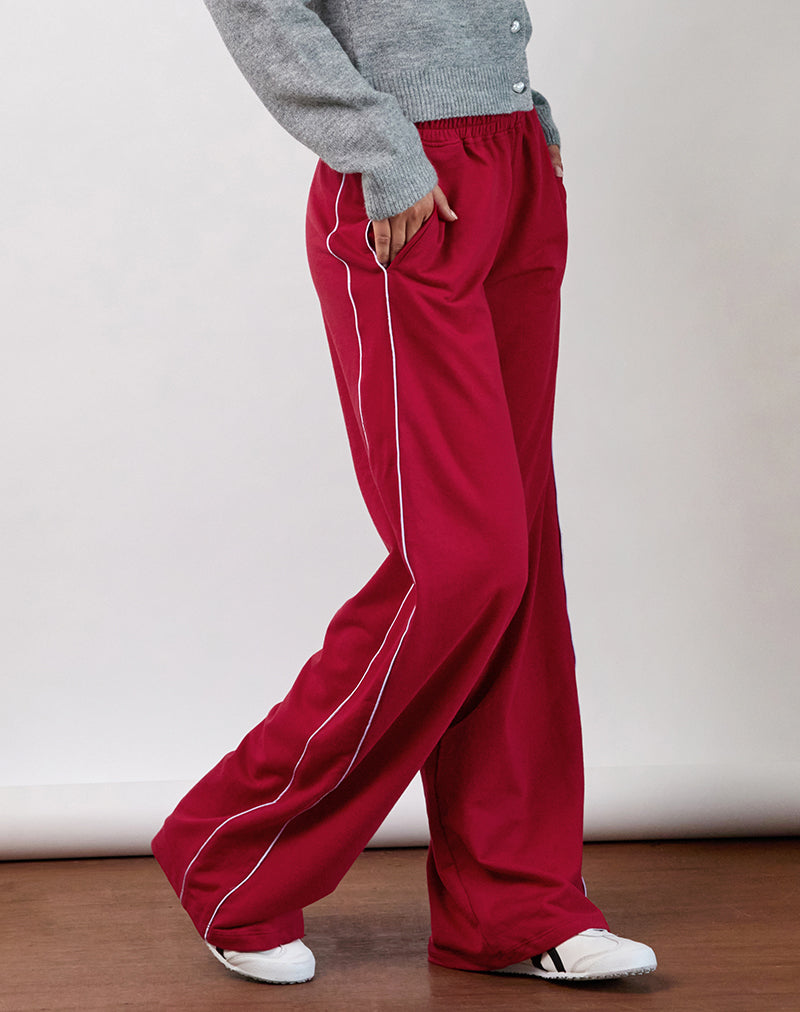 Benton Jogger in rosso adrenalinico con bordino viola