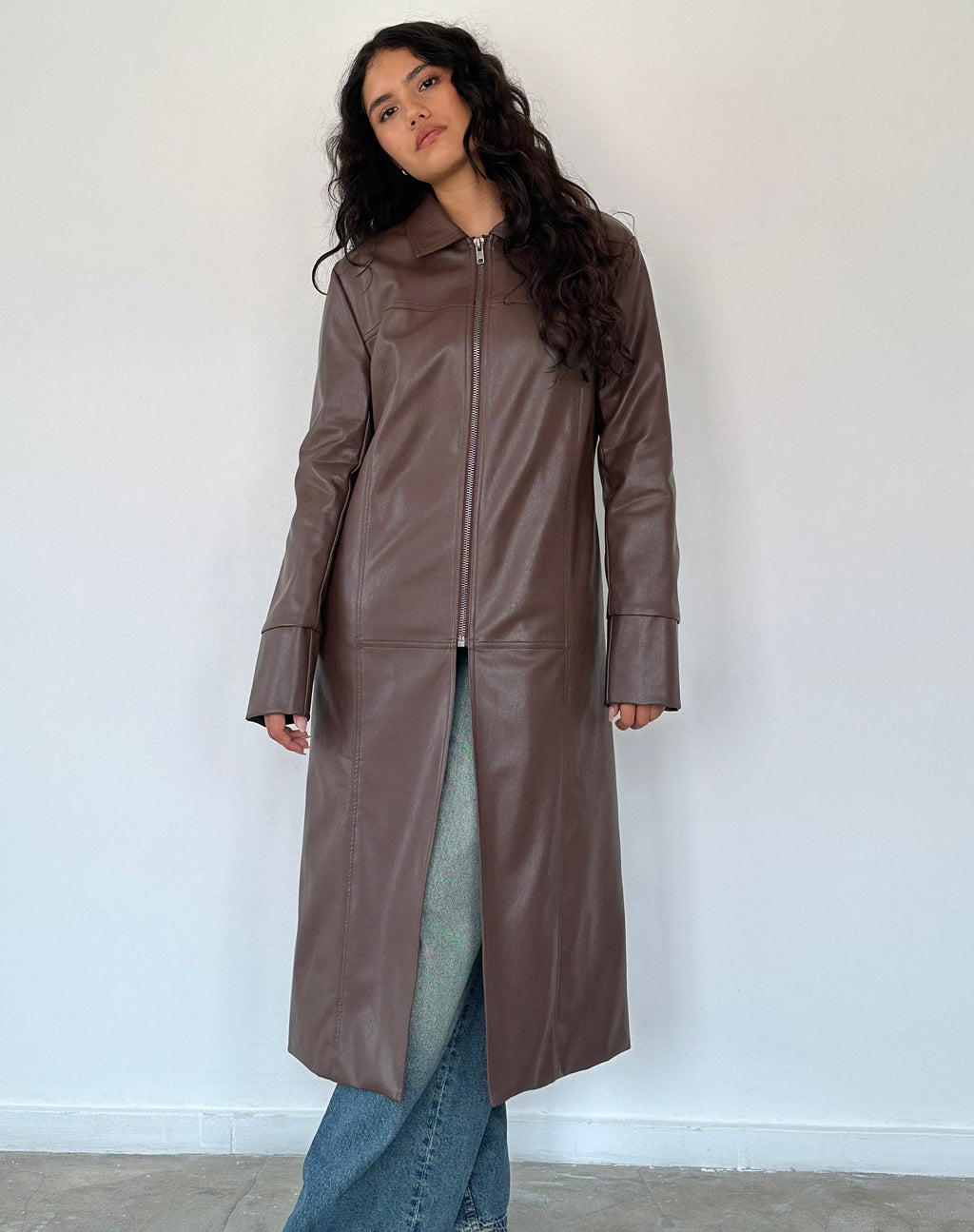 Trench Berlin in PU marrone scuro