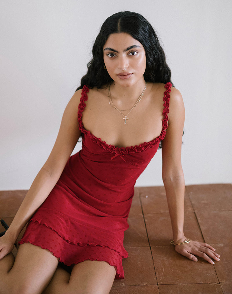 Immagine di Bestari Mini Abito in Basic Polka Cherry