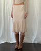 Immagine di Betharia Frill Detail Midi Skirt in pizzo nudo