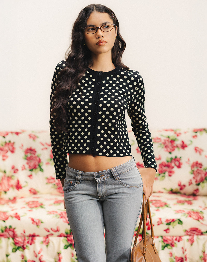 Immagine del Cardigan Bhavina in Mono Polka