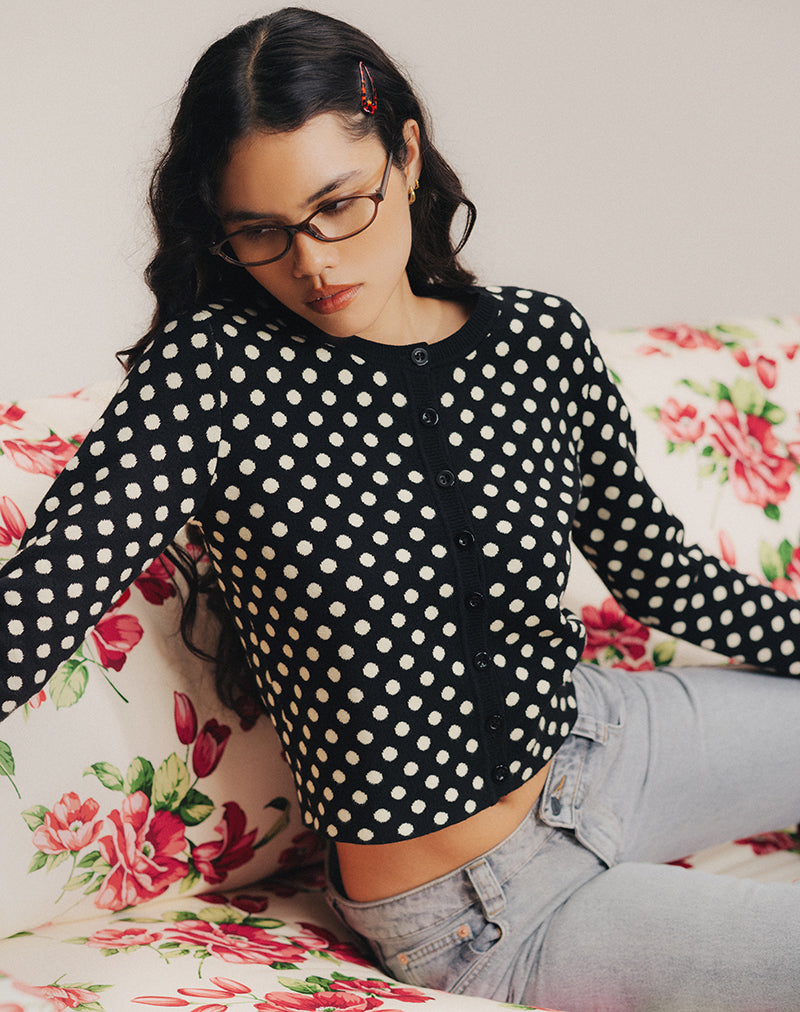 Cardigan Bhavina in Mono Polka