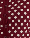 Borgogna con stampa a pois crema
