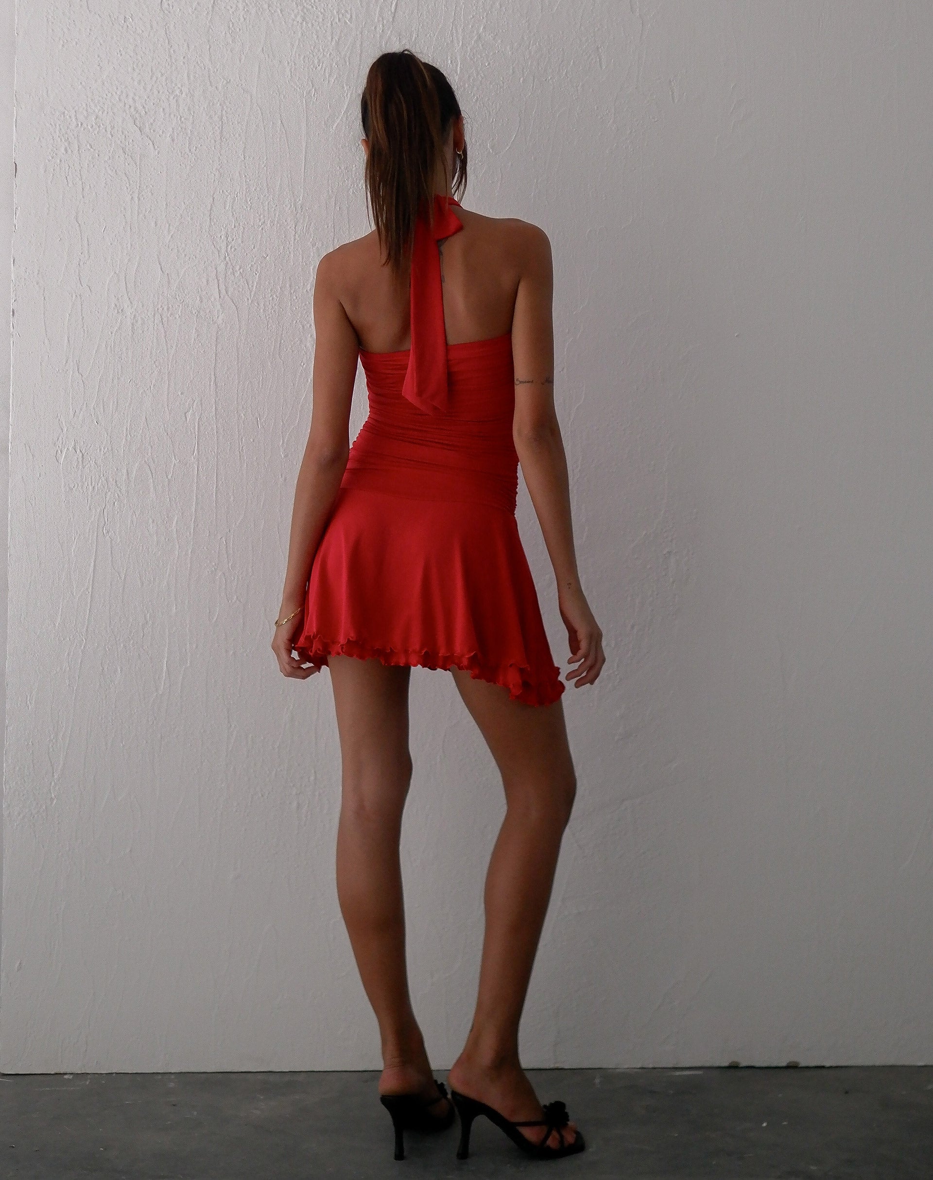 Immagine di Bibi - Mini abito a fascia con scollo a balestra - rosso