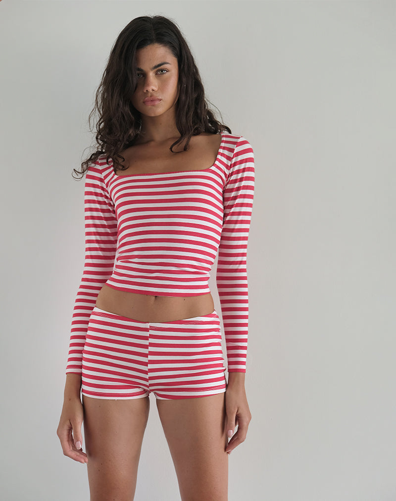 Pantaloncini Eunia Micro a righe bianche e rosse