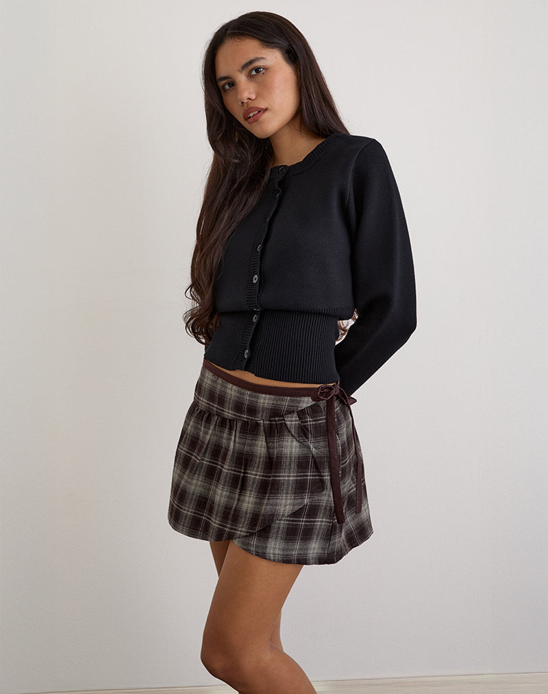Immagine di Billa Wrap Mini Skirt in Grigio Check
