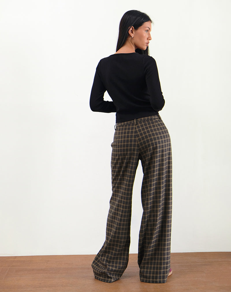 Immagine dei pantaloni Binar in marrone scuro check