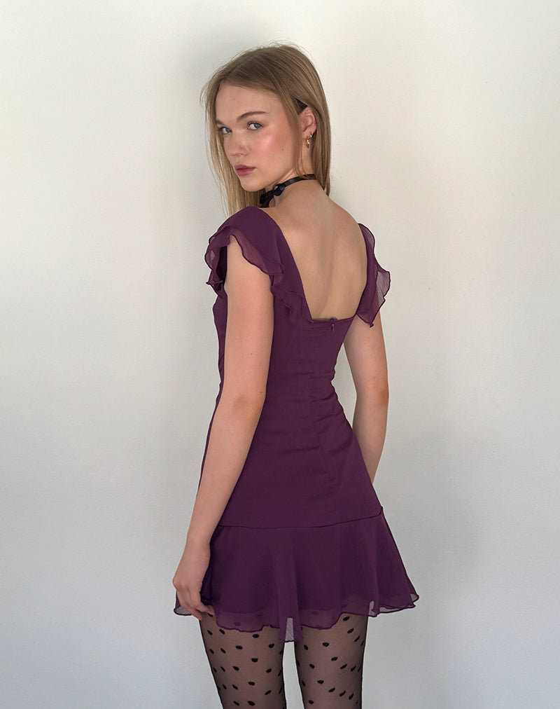 Immagine di Binita Mini Abito in Chiffon Aubergine