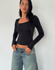 Immagine di Binlo Extra Long Sleeve Top in nero