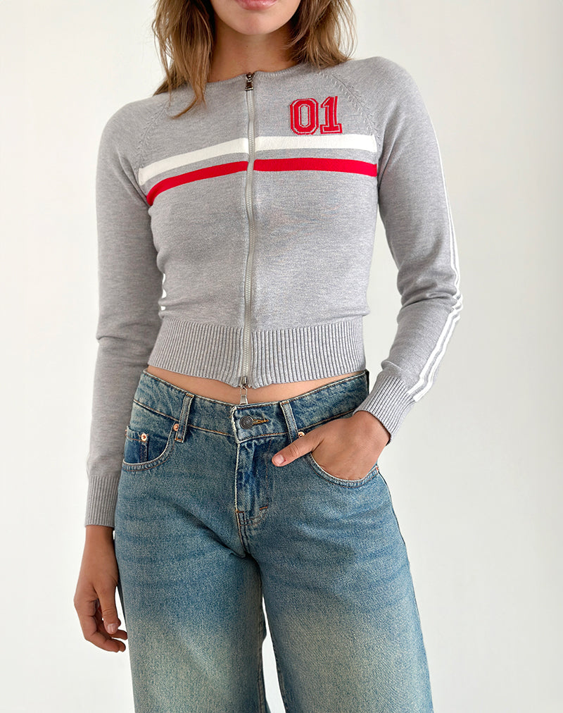 Immagine di Binta Zip Through Jacket in Grey Marl
