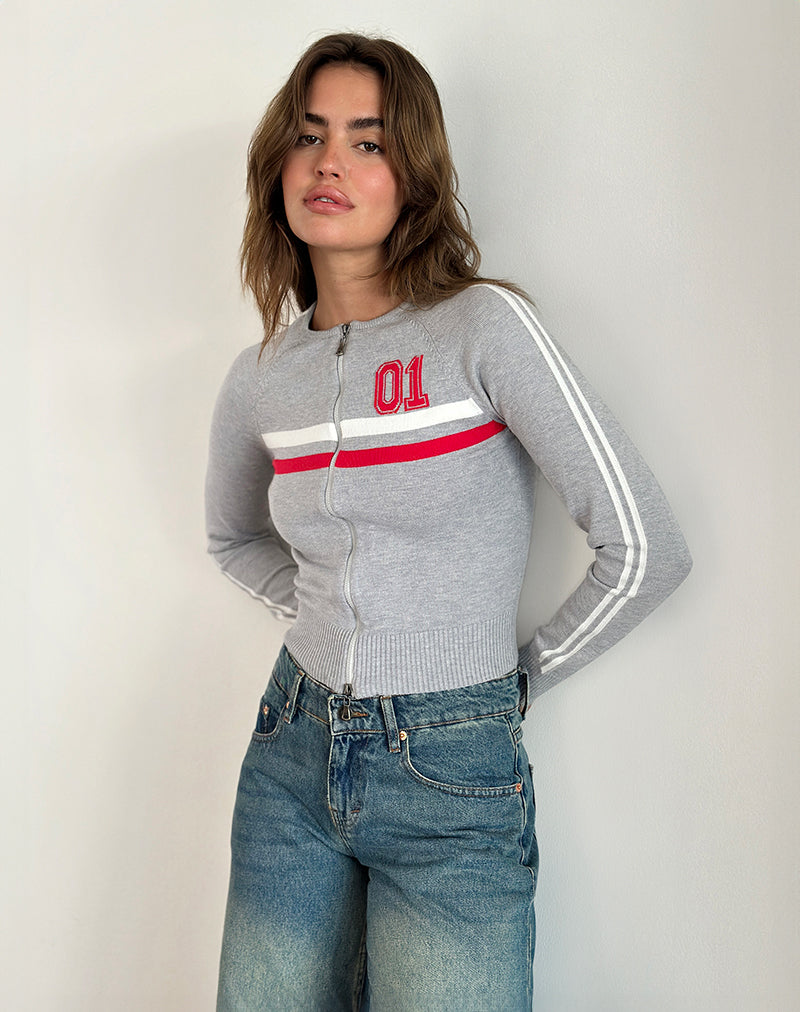 Immagine di Binta Zip Through Jacket in Grey Marl