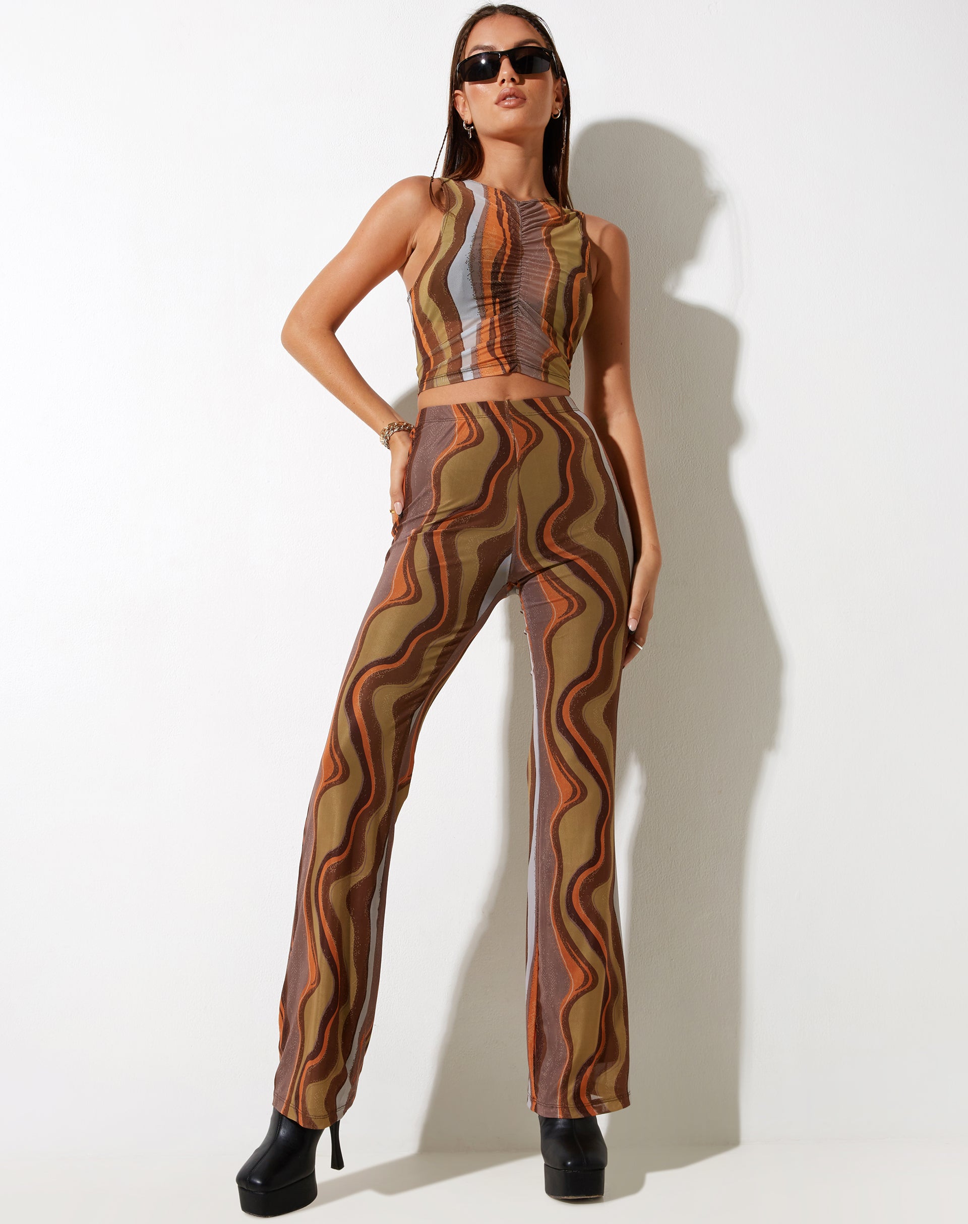 Immagine di MOTEL X IRIS Pantalone Herly Flare in Terra Gradiente