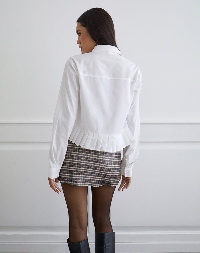 Immagine di Bisian Camicia con orlo a pieghe in popeline bianco