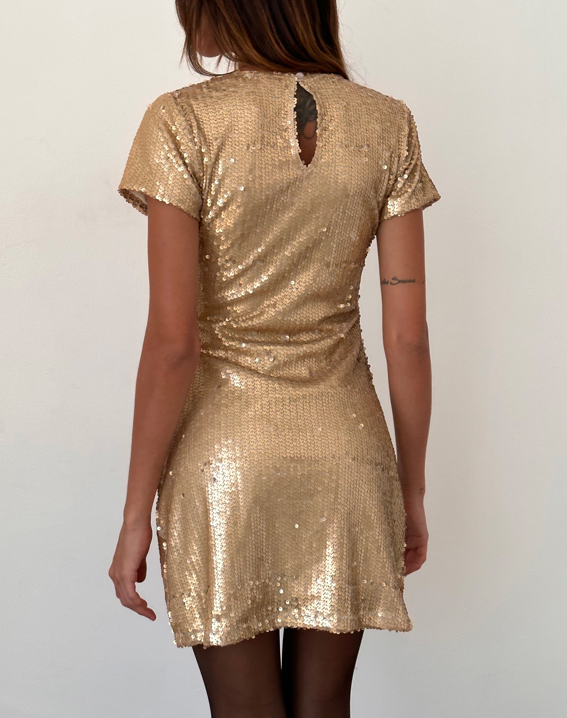 Immagine di Blythe Mini Dress in oro Sequin