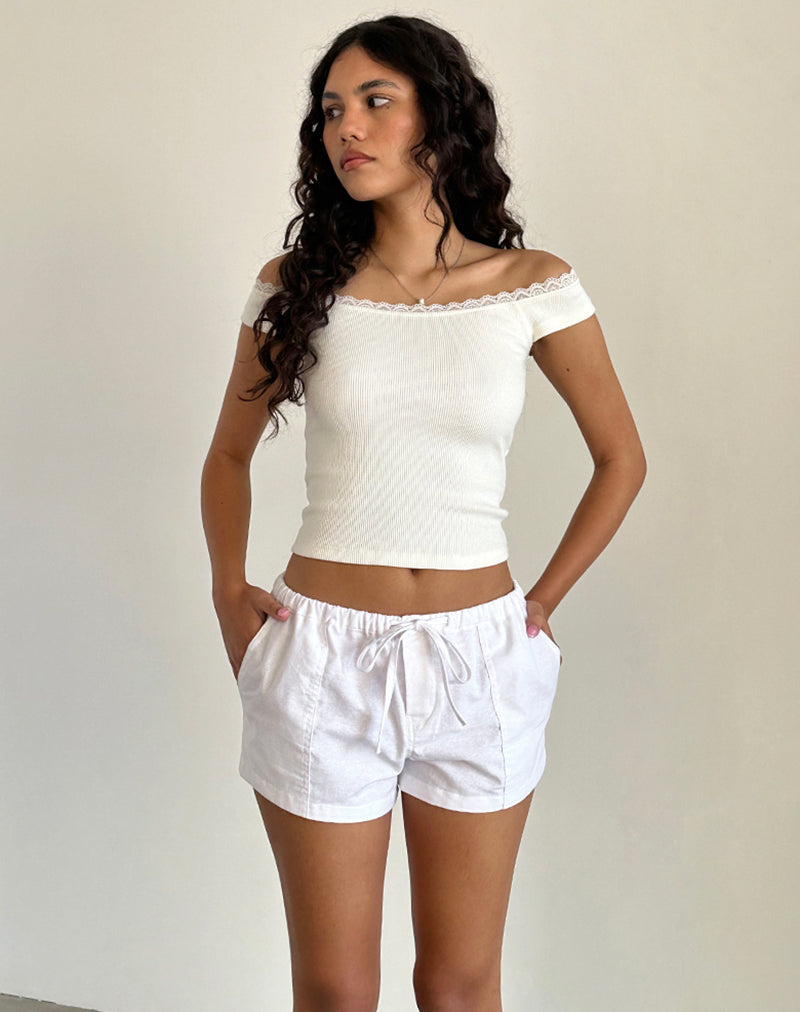 Immagine di Bolaxi Short in lino bianco sporco