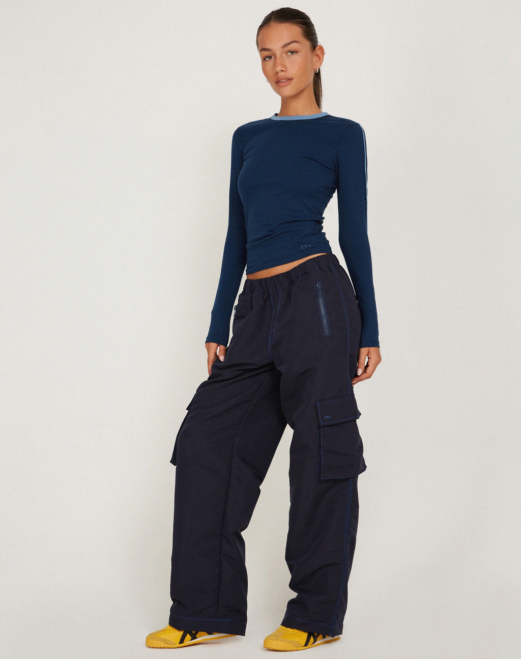 Pantaloni cargo Oriells con cuciture in alto a vista in stile marinaro