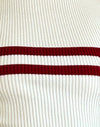 Avorio con striscia rossa