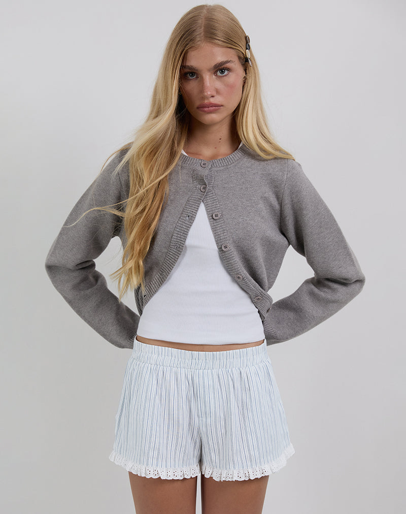 Immagine di Bonji Shorts in lino bianco con strisce blu
