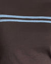 Marrone cioccolato con rilegatura a due strisce blu cenere