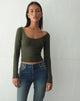 immagine di Bonlo Long Sleeve Top in Olive