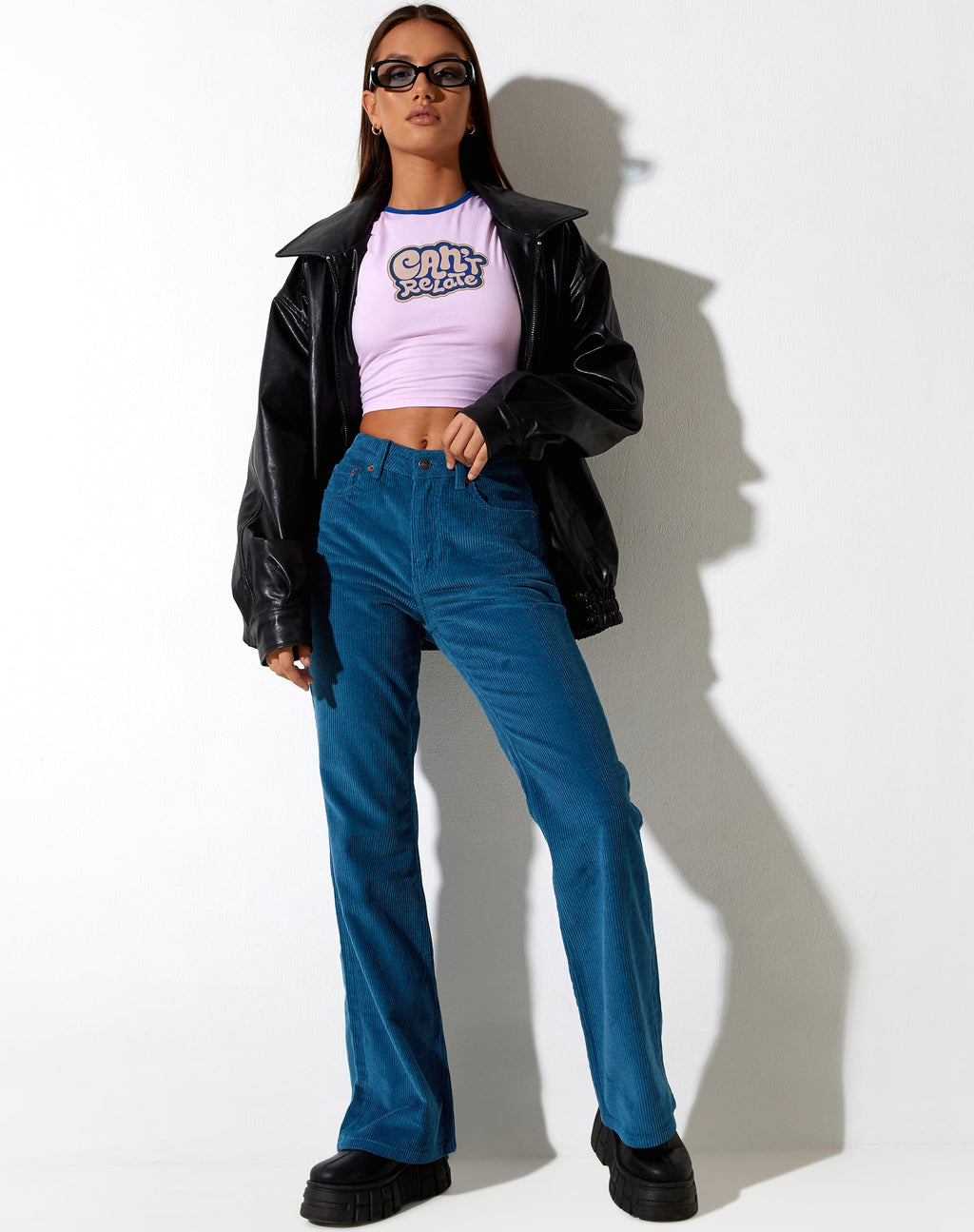 Jeans Bootleg in Cord Blue