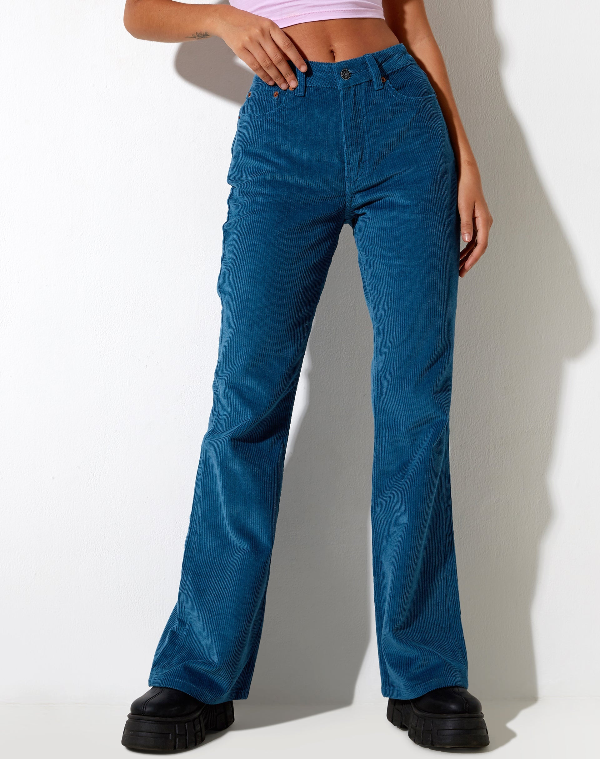 Immagine di Bootleg Jeans in Cord Blue
