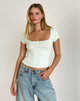 immagine di Bovillo Cap Sleeve Top in Soft Mint